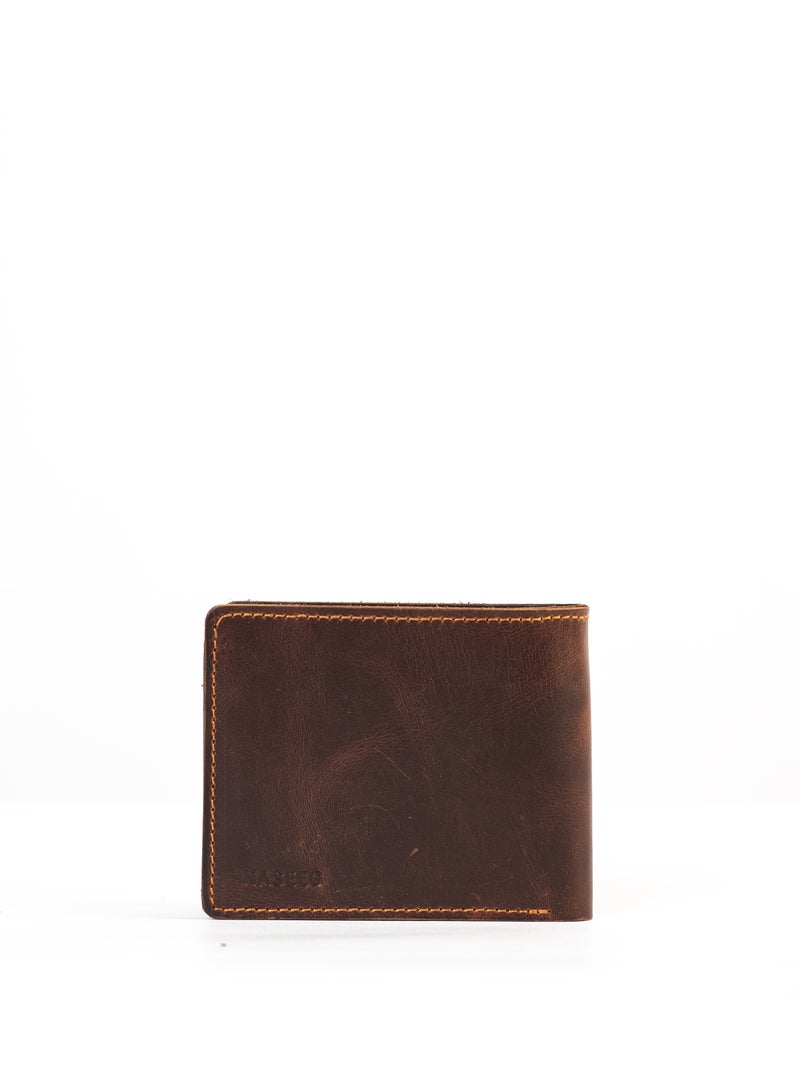 NASEEG Narmer Genuine Leather Wallet From Naseeg - Havan Brown Crazy Horse - Image 1